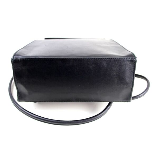NACHALIA BLACK GENUINE LEATHER FLAP BACKPACK MEDIUM SHOULDER BAG HANDBAG PURSE main image 5